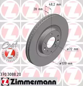 370308820 ZIMMERMANN Диск гальмівний
