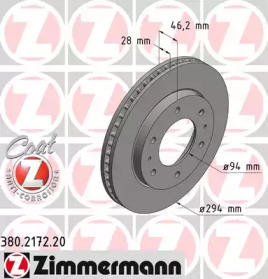 380217220 ZIMMERMANN Диск гальмівний