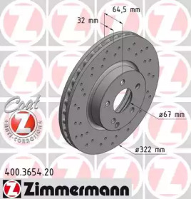 400365420 ZIMMERMANN Диск гальмівний