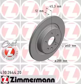 430264420 ZIMMERMANN диск гальмівний Coat Z