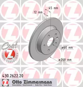 430262220 ZIMMERMANN диск гальмівний Coat Z
