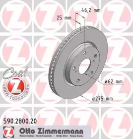 590280020 ZIMMERMANN Диск гальмівний