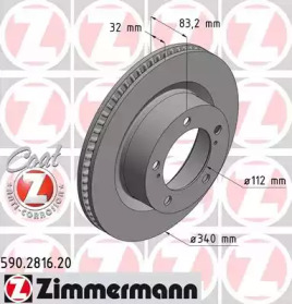 590281620 ZIMMERMANN Диск гальмівний