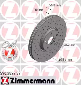 590282252 ZIMMERMANN диск гальмівний SPORT Z лівий