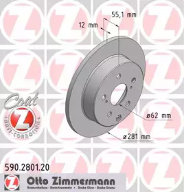 590280120 ZIMMERMANN Диск гальмівний