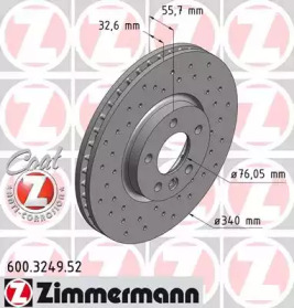 600324952 ZIMMERMANN диск гальмівний SPORT Z