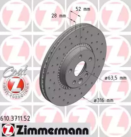 610371152 ZIMMERMANN Диск гальмівний