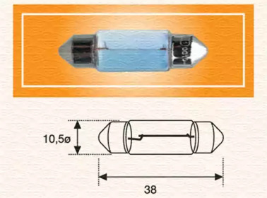 009461100000 MAGNETIMARELLI Лампа вспомогат. освещения C10W 12V SV8.5-8 (10,5x38) (пр-во Magneti Marelli)